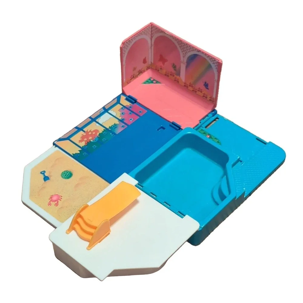Kenner Polly Pocket Wish World Kids Doll Playset 1987 Pool Slide Blue Pink